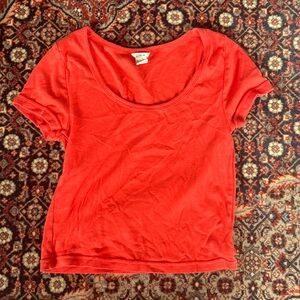 Coral Cropped T-Shirt